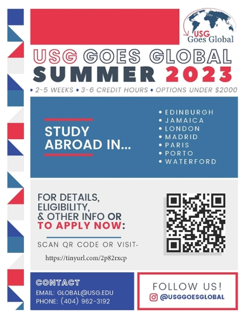 Study abroad summer 2023 flyer.